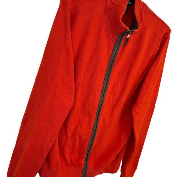 Michael Kors Men's Bold Red Full Zip Collared Bomber Jacket - Picture 2 of 8